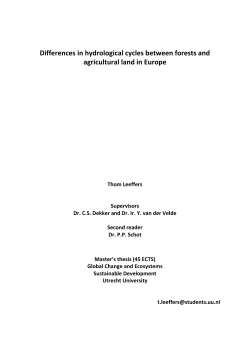 Differences in hydrological cycles between forests and agricultural