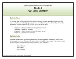 Grade 4 &ldquo;Our State, Vermont&rdquo;