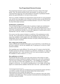 Non-Proportional Electoral Systems