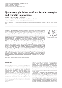 Quaternary glaciation in Africa: key