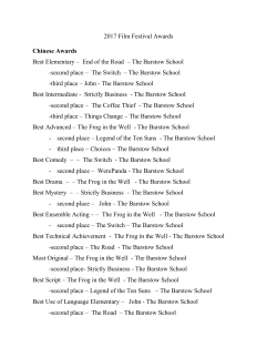 2017 Film Festival Awards Chinese Awards Best Elementary – End