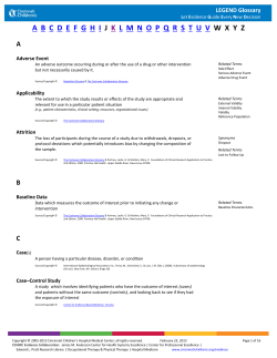 LEGEND Glossary - Cincinnati Children`s Hospital