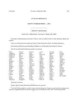 Thursday, March 20, 2003 - Minnesota House of Representatives