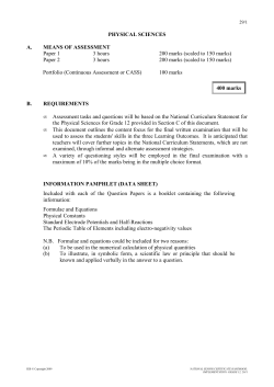 physical sciences 29 (2011)