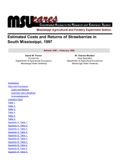 Estimated Costs and Returns of Strawberries in South Mississippi