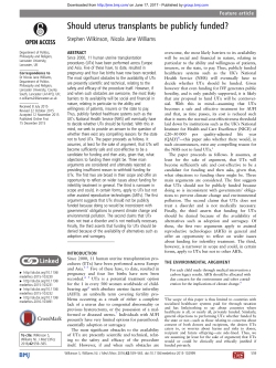 Should uterus transplants be publicly funded?