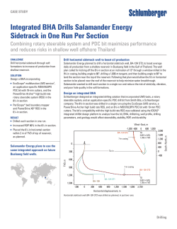 Integrated BHA Drills Salamander Energy Sidetrack in One Run Per