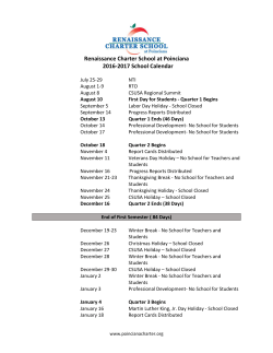 2016-2017 School Calendar - Renaissance Charter School at