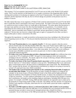 Memo to Physicians, Staff and Volunteers