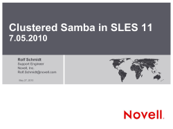 Clustered Samba in SLES 11