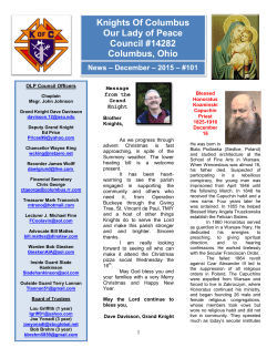 K of C Monthly Newsletter - December 2015