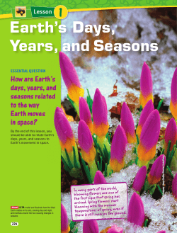 Earth`s Days, Years, and Seasons