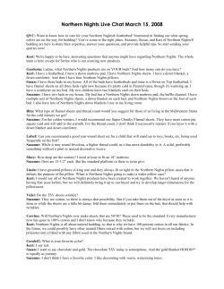 Northern Nights Live Chat March 15, 2008