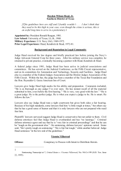 Hayden Wilson Head, Jr. Southern District of Texas [T]he guidelines