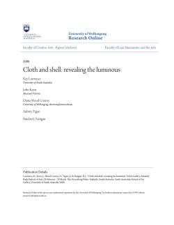 Cloth and shell: revealing the luminous - Research Online