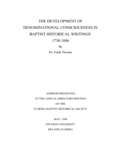 Thomas, Dr. Frank - Florida Baptist Historical Society