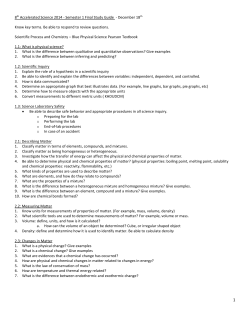 8th Accelerated Science 2014 - Semester 1 Final Study Guide