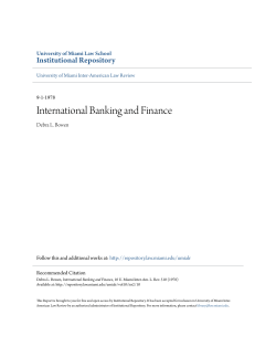 International Banking and Finance - University of Miami School of
