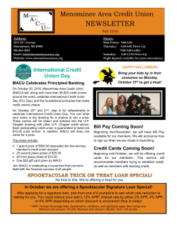 newsletter - Menominee Area Credit Union