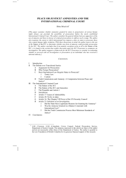 peace or justice? amnesties and the