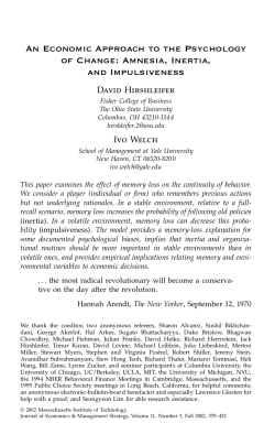 An Economic Approach to the Psychology of Change