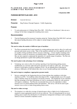 PARKING METER PLAN 2005 - 2010 Page 1 of 35