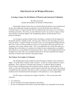 Leaving a Legacy for the Defense of Western and American