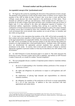 Personal conduct and the profession of arms