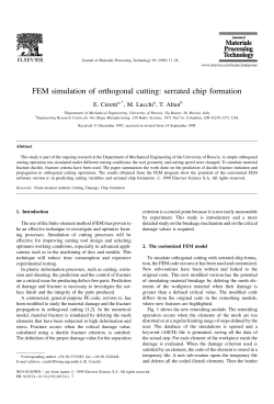 FEM simulation of orthogonal cutting: serrated chip