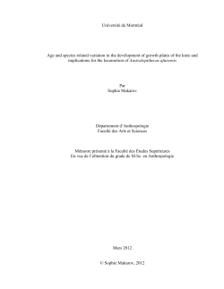 Universit&eacute; de Montr&eacute;al Age and species related variation