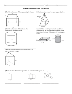 Surface Area and Volume Test Review