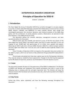 Principles of Operation for SDSS-‐III