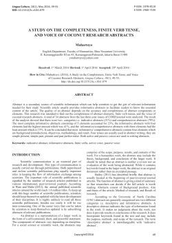 a study on the completeness, finite verb tense, and