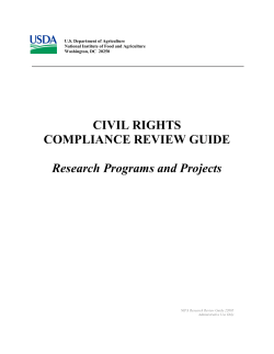 CIVIL RIGHTS COMPLIANCE REVIEW GUIDE Research