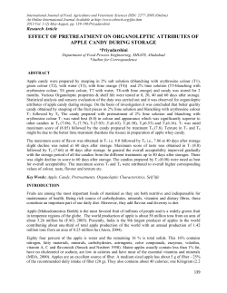 effect of pretreatment on organoleptic attributes of apple candy