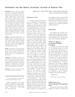 ANTIOXIDANT AND FREE RADICAL SCAVENGING ACTIVITIES OF