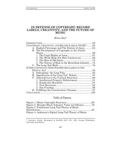 In Defense of Copyright: Record Labels, Creativity, and the Future of