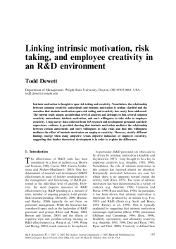 Linking intrinsic motivation, risk taking, and
