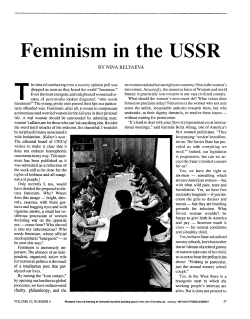 Feminism in the USSR - Canadian Woman Studies