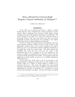 Does a Broad Free Exercise Right Require a Narrow Definition of
