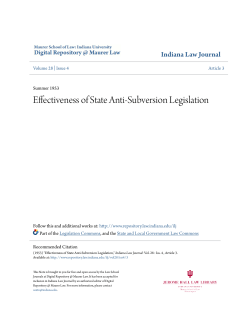 Effectiveness of State Anti-Subversion Legislation