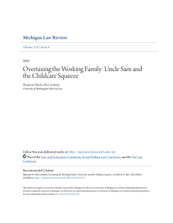 Overtaxing the Working Family: Uncle Sam and the Childcare