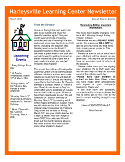 Harleysville Learning Center Newsletter