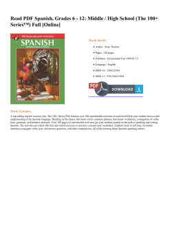 Read PDF Spanish, Grades 6 - 12: Middle / High