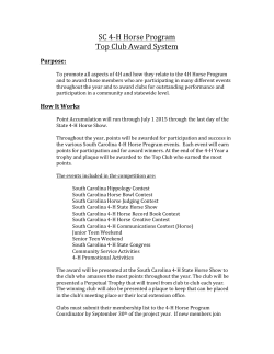 SC 4-‐H Horse Program Top Club Award System