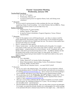 Parents` Association Meeting Wednesday, January 15th