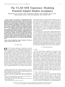 The VLAB OER Experience: Modeling Potential