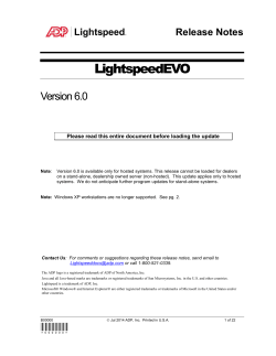 Lightspeed Evo Release Notes