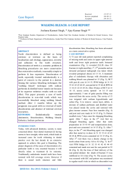 Case Report WALKING BLEACH: A CASE REPORT