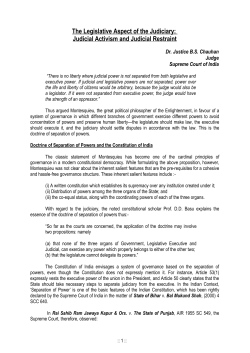 The Legislative Aspect of the Judiciary: Judicial Activism and